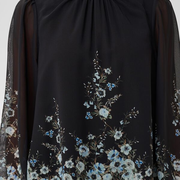 UrsanneSZ Blouse, black luna roses, Saint Tropez