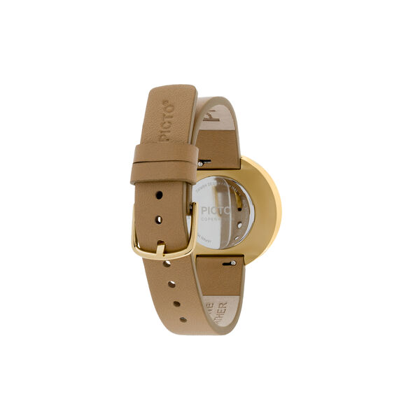 PICTO Wrist Watch, cappuccino brown/gold/cappuccino brown, PICTO