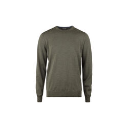 Sweater Knitted Crew Neck With Patch Merino Wool, green, Stenstr&ouml;ms