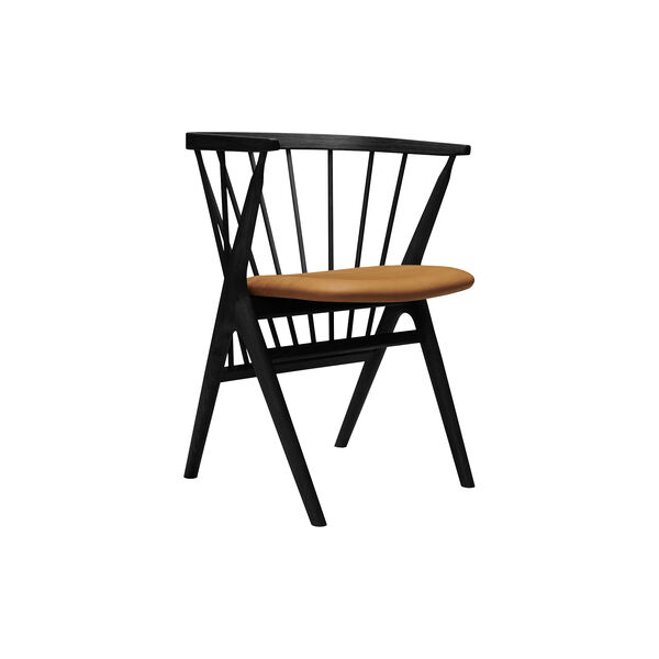 Sibast No 8 Dining Chair, black lacquered oak/cognac, Sibast Furniture