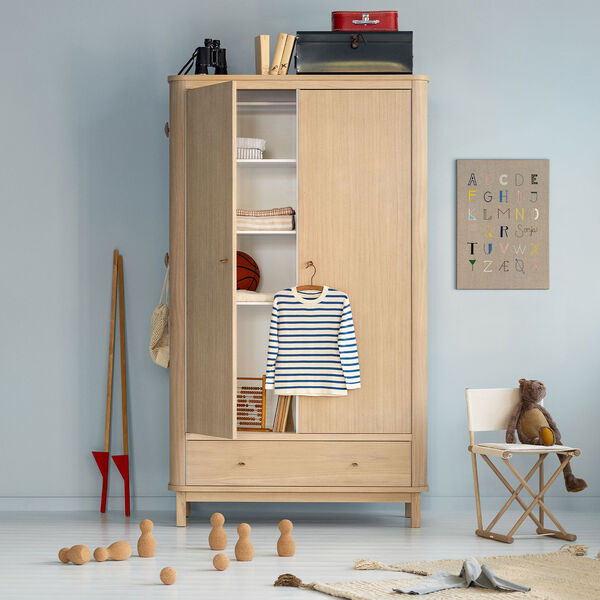 Wood Wardrobe 2 Doors, oak Wood Wardrobe 2 Doors, oak, Oliver Furniture