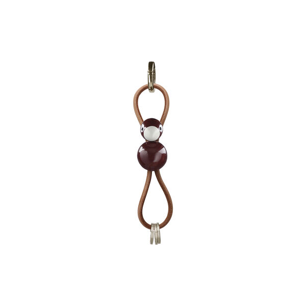 Bird Keychain with Natural Leather, burgundy, Kay Bojesen Denmark