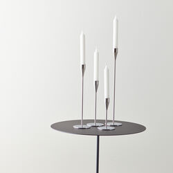 Jupiter candle holder 29 cm, stainless steel, Piet Hein