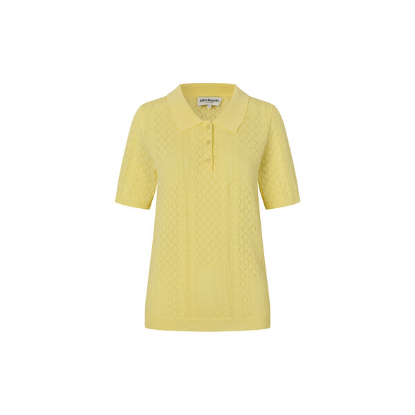 AlaiaLL Polo Knit S/S, neon yellow, Lollys Laundry