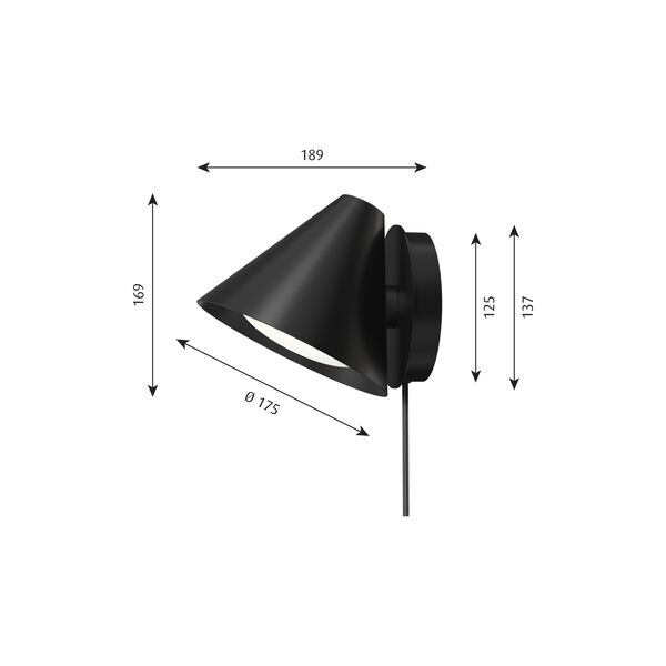 Keglen Wall Lamp, black, Louis Poulsen
