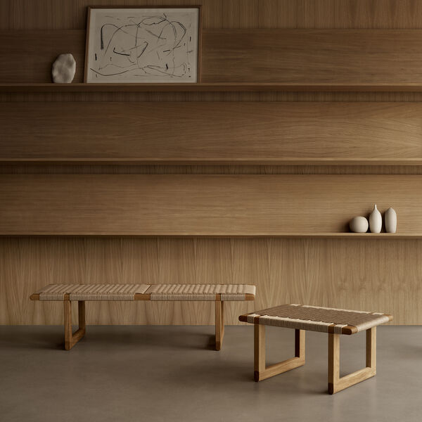 BM0488S Table Bench, oiled oak/natural, Carl Hansen & S&oslash;n