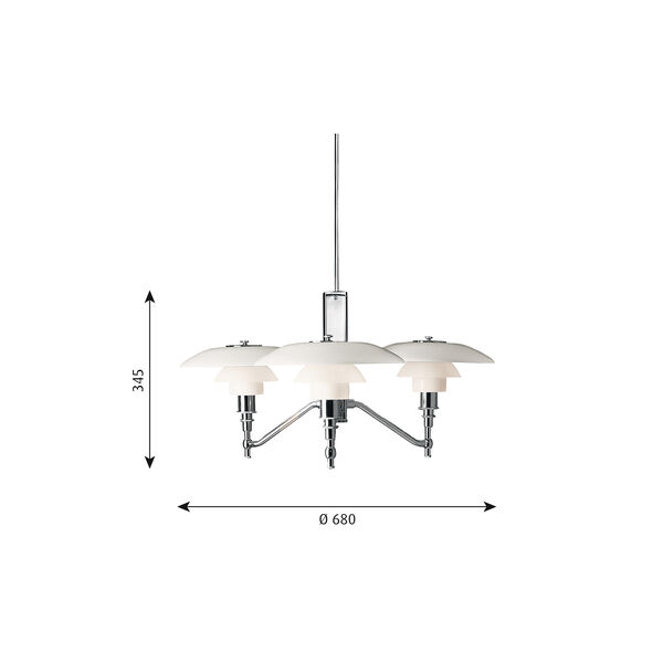 PH 3/2 Academi Pendant, chrome PH 3/2 Academi Pendant, chrome, Louis Poulsen