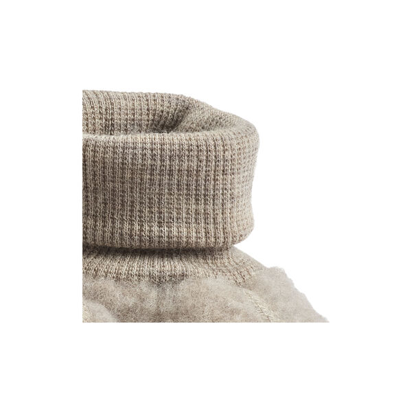 Wool Fleece Booties Lei, khaki melange, Wheat