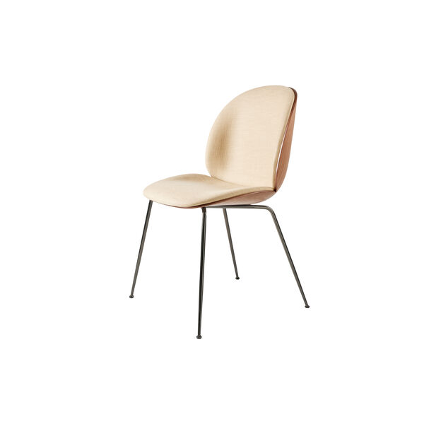 Beetle Dining Chair Front Upholstered, Flair Special 134/ black chrome, GUBI