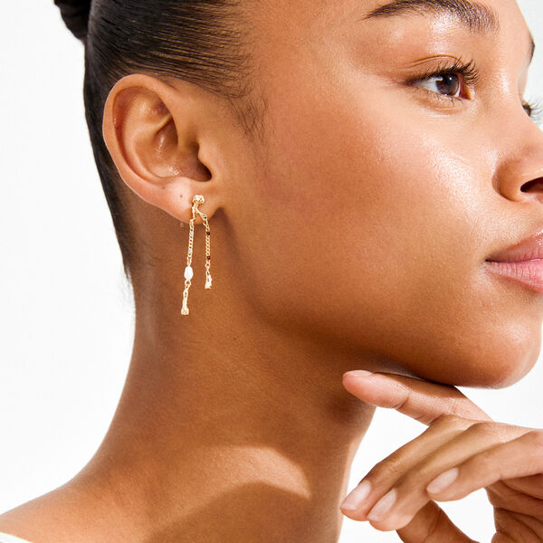 REGGIE earrings, gold plated, Pilgrim