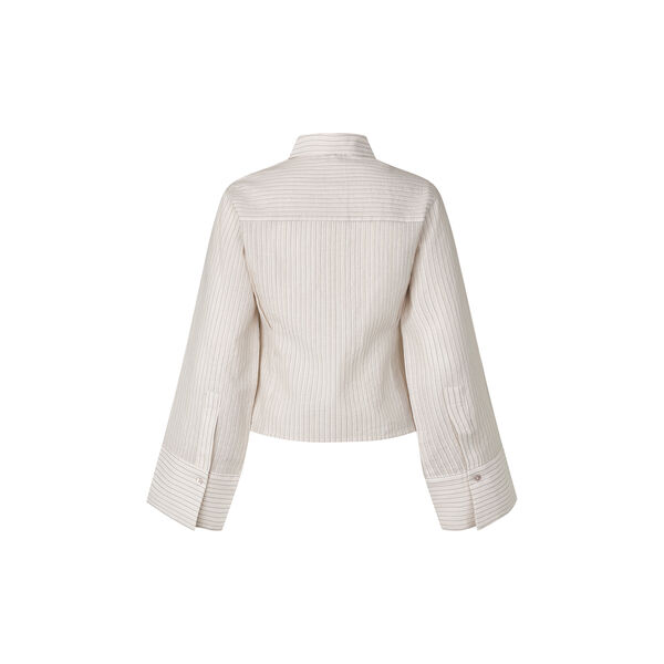 Kalanna-M Shirt, white feather grey stripe, mbyM