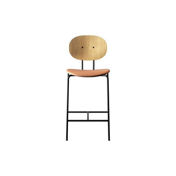 PIET HEIN Counter Chair, white pigmented oak/Silk Cognac, Sibast Furniture