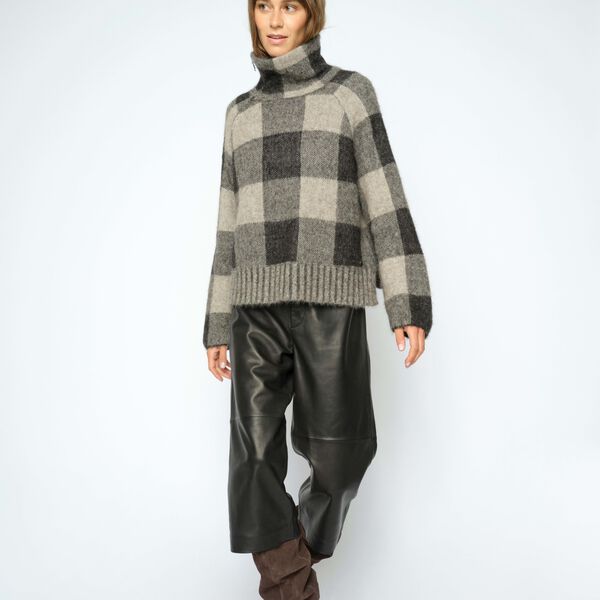MMMaija Check Knit, black, MOS MOSH