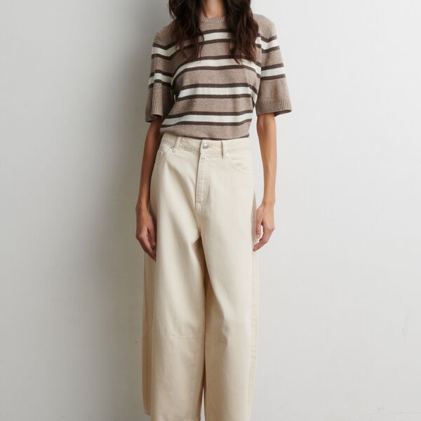 Vilna Knit SS O-Neck, light beige melange, Second Female