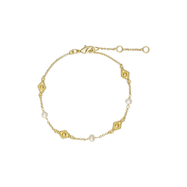 Hailey bracelet w. diamond shaped pendants, gold plated, Pure by Nat
