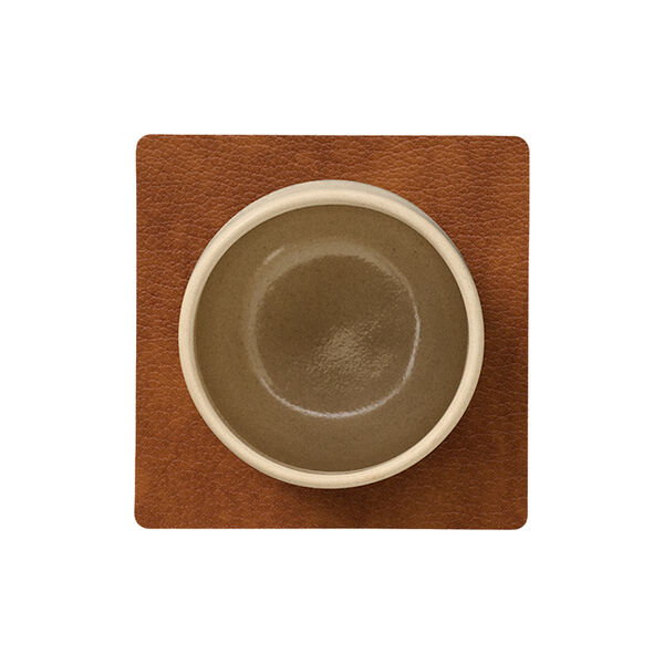 Bull glass mat Square, cognac, LIND DNA