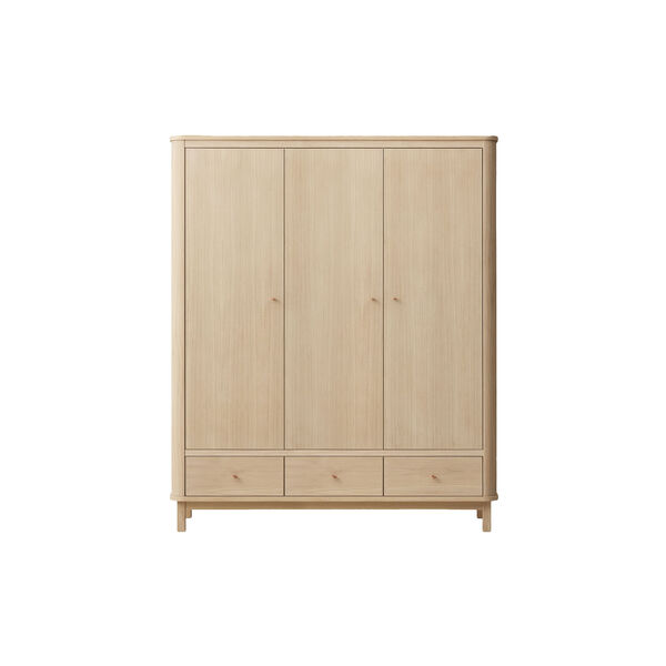 Wood Wardrobe 3 Doors, oak, Oliver Furniture