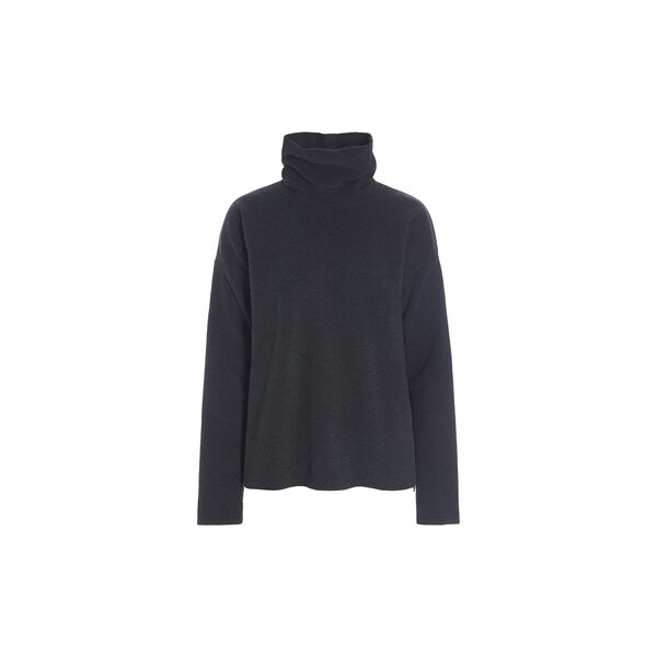 Classic High-Neck Fleece Pullover | Soft Black, Henriette Steffensen Copenhagen