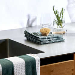 Kitchen cloths 3 pcs, green/white, Pillivuyt