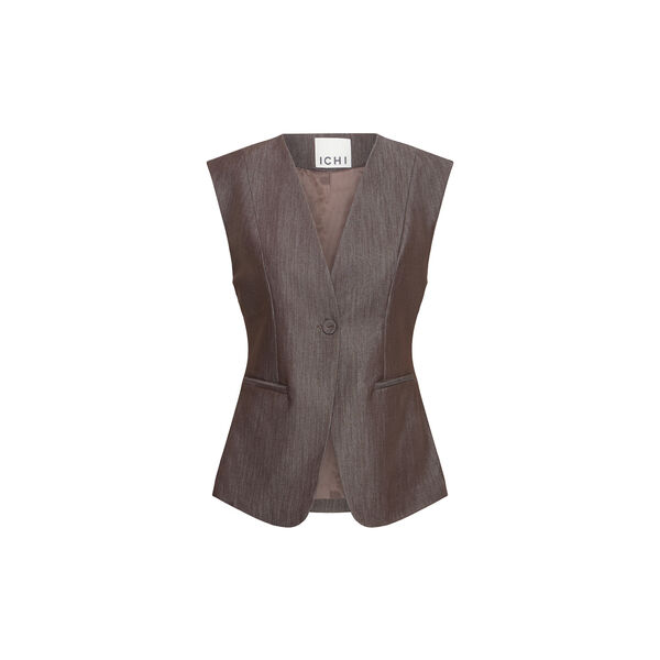 IHJUMI Waistcoat, coffee bean melange, ICHI