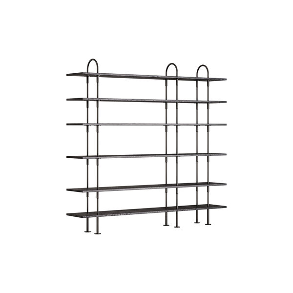 Keen Shelving, black brass/ash veneer, GUBI