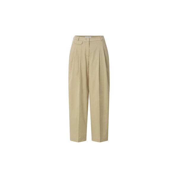 Cotton barrel pants with pleats, caffee latte, Rich & Royal