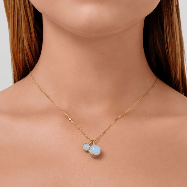 Prime Pendant, gold/milky aqua, Julie Sandlau