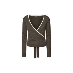 Merino Wool Wrap Cardigan Haze, dark brown melange, Rethinkit
