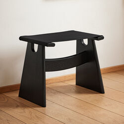 Seto Stool, black lacquered oak/black, Fredericia Furniture