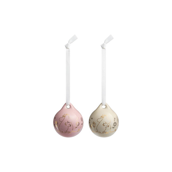 Moomin Bauble 2 pcs | Love | Pink & Gold, Moomin Arabia
