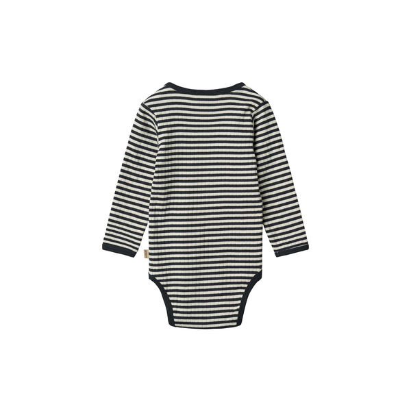 Body L/S Berti, navy rib stripe, Wheat