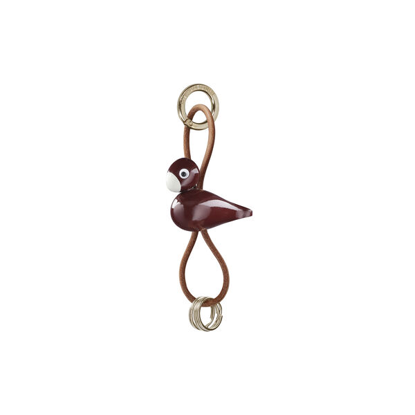 Bird Keychain with Natural Leather, burgundy, Kay Bojesen Denmark