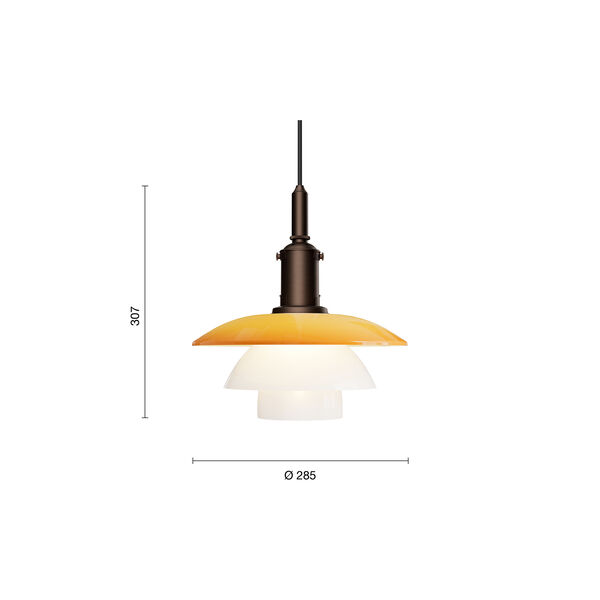 PH 3/3 Pendant Centenary Edition, amber/opal white, Louis Poulsen