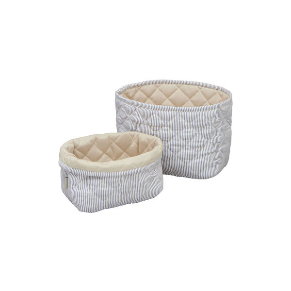 Quilted Storage Basket 2-pack, classic stripes blue/praline Quilted Storage Basket 2-pack, classic stripes blue/praline, Cam Cam Copenhagen