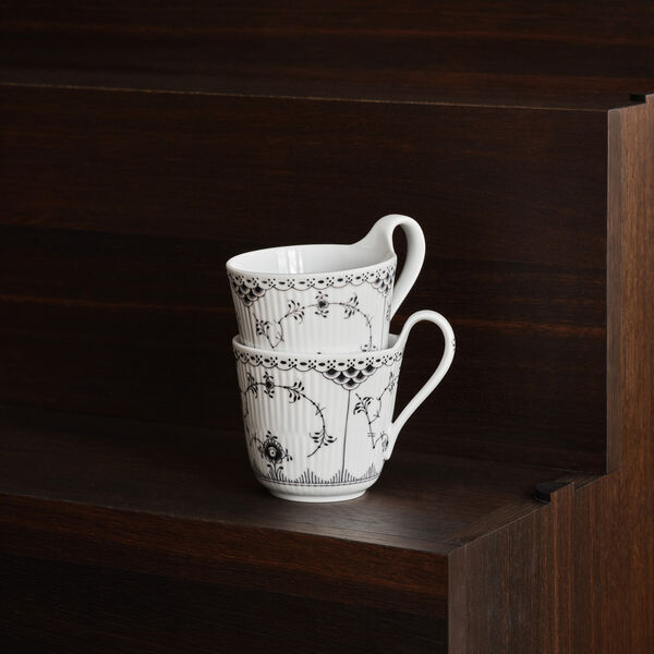 Black Fluted Half Lace High Handle Cup 33 cl Black Fluted Half Lace High Handle Cup 33 cl, Royal Copenhagen