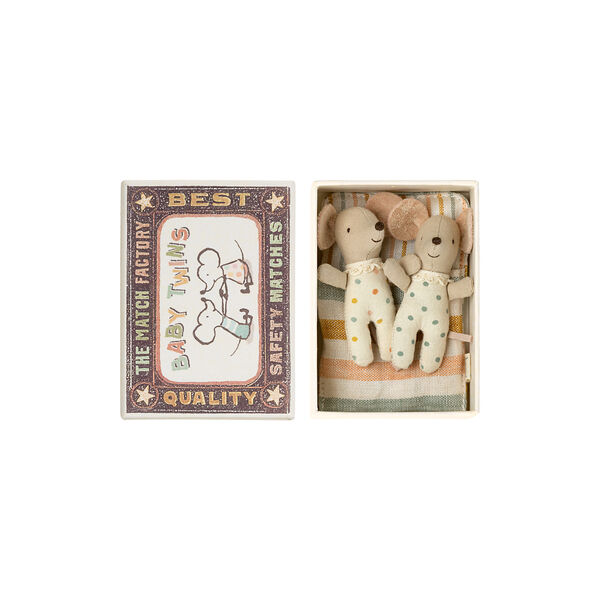 Twins Baby Mice in Matchbox, Maileg