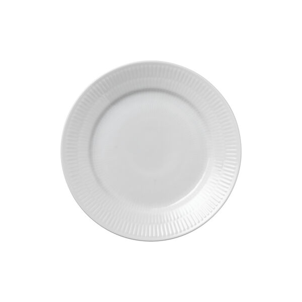 White Fluted Plate Ø 19 cm, Royal Copenhagen