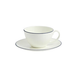 Gio Teacup with saucer, white/blue line, Wedgwood