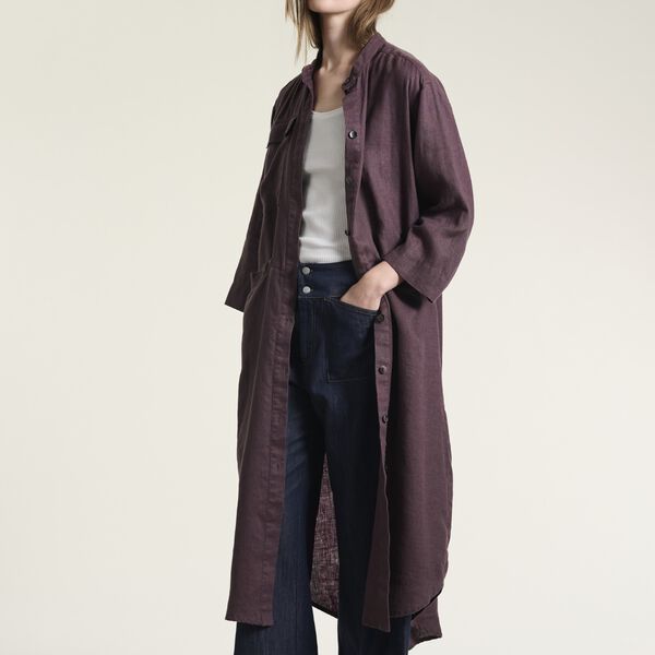 Lazy linen shirt dress, raisin, BITTE KAI RAND
