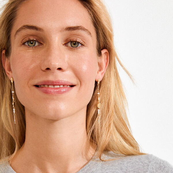 FIRE earrings, gold plated, Pilgrim