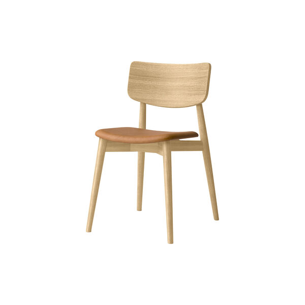 Chiara Dining Chair, Davos 2758 Brandy/hvidolieret eg, Bruunmunch Furniture