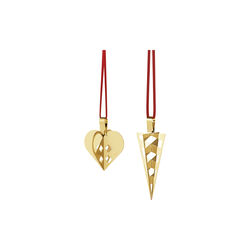 2025 Christmas Ornament Set 2 psc, gold, Georg Jensen