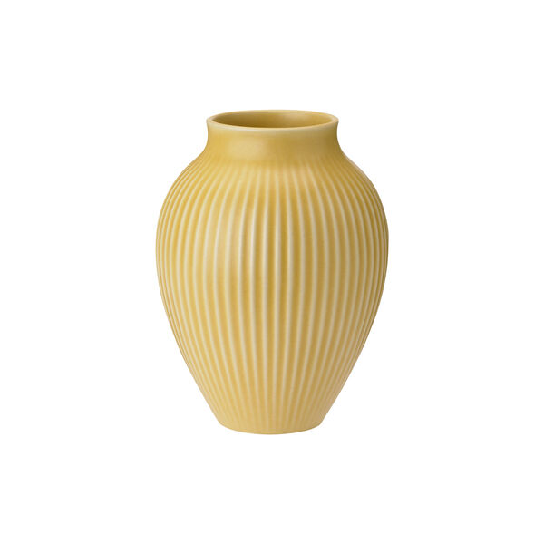 Knabstrup vase ripple, yellow Knabstrup vase ripple, yellow, Knabstrup Keramik