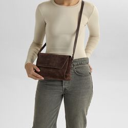 JulesMBG Crossbody Bag Suede, dark brown, Markberg