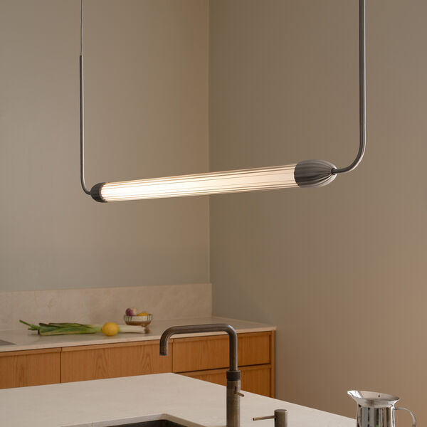 Lemon Squeeze Linear Pendant, polished steel, UMAGE