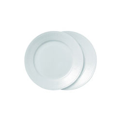 White Fluted Plate 22 cm 2-pc, Royal Copenhagen