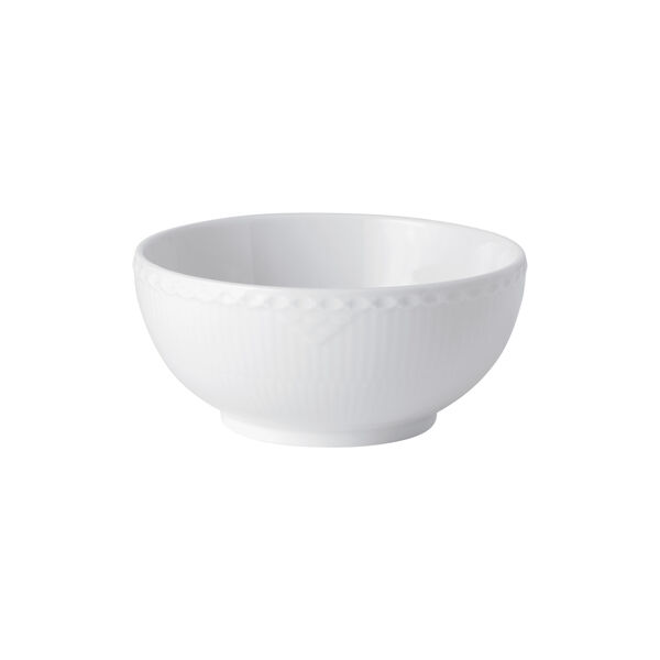 White Fluted Half Lace Bowl 73 cl, Royal Copenhagen