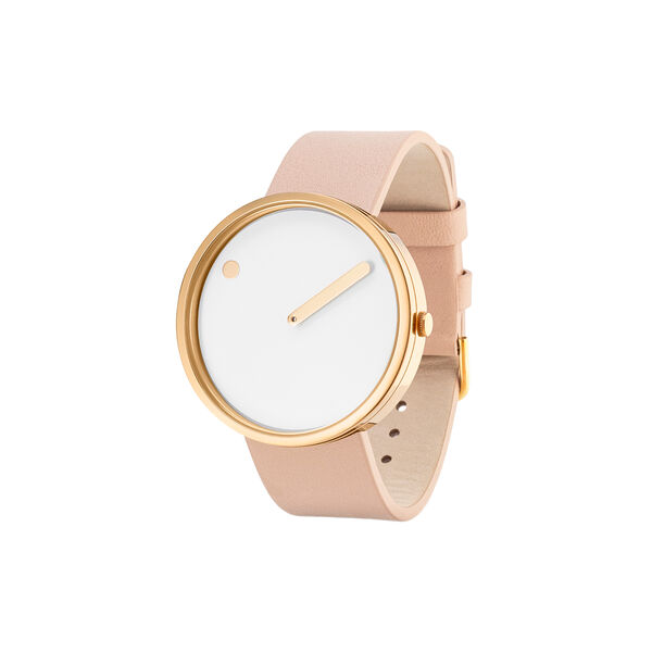 PICTO Wrist Watch, white/gold/nude, Picto