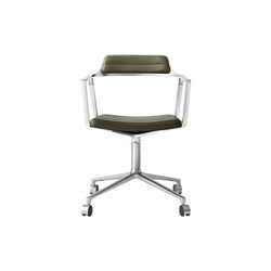 VIPP452 Swivel Chair with Castors, bosco green/polished aluminium, Vipp