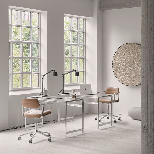 VIPP453+ | Swivel Chair | Castors | camel/polished aluminium, Vipp